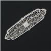 Image 2 : Antique Art Deco 10k White Gold 0.15 ctw Round Diamond Foliage Filigree Brooch P