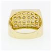 Image 7 : FIERY Men's 14K Gold 1.44 ctw Round Brilliant Pave Diamond Open Platter Ring