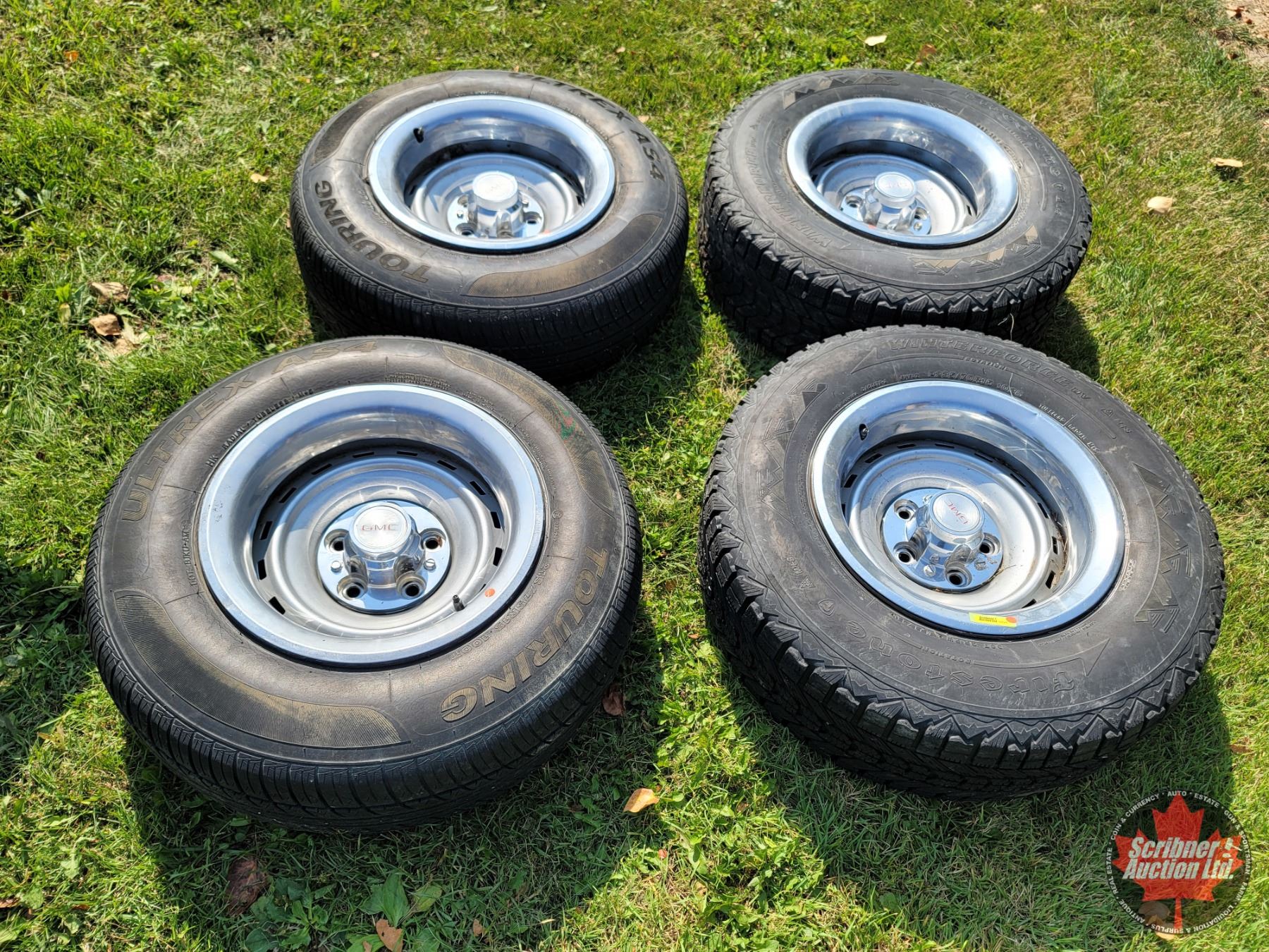 GMC Rally Rims & Tires (4) : 215/75R15 Front & 235/70R15 Rear (SEE PICS!)