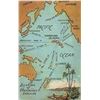 Image 1 : Location of Hawaiian Islands Map Vintage Postcard