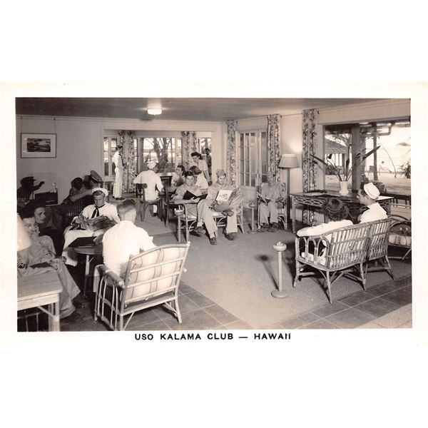 USO Kalama Club Interior Photo Postcard