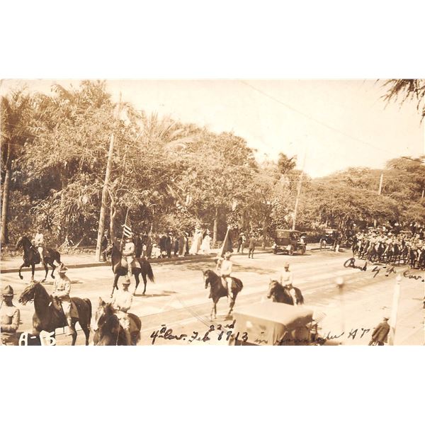 1913 Parade Honolulu Photo Postcard