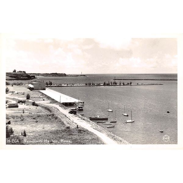 Nawiliwili Harbor, Kauai View Real Photo Postcard