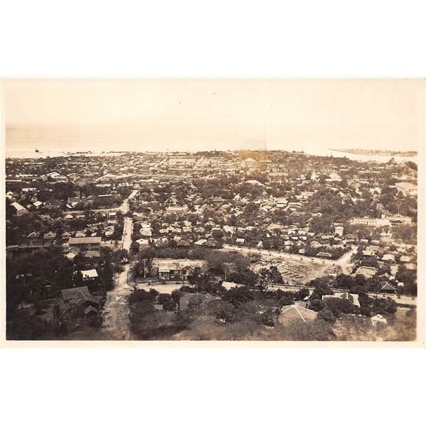 Bird's Eye View Honolulu from Punch Bowl Photo Postcard