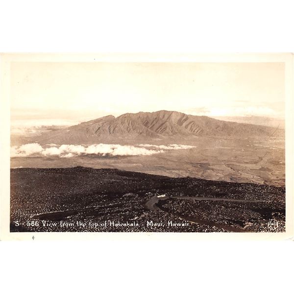 Real Photo View from Top of Haleakala Maui Postcard