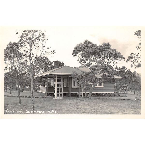 Real Photo General's Quarters - K.M.C. Hawaii Postcard