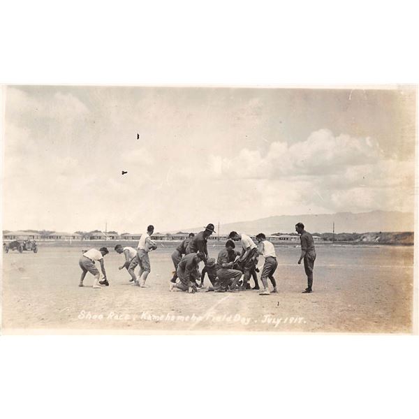 Shoe Race, Kamehameha Field Day - July 1917 Hawaii Real Photo Postcard