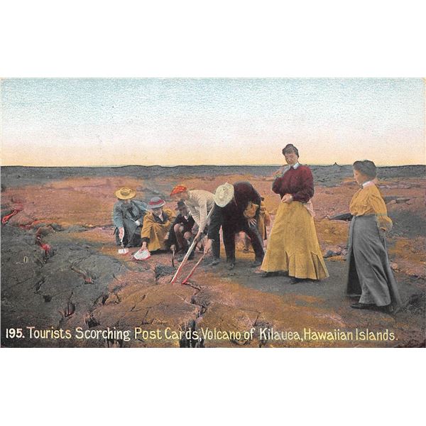 Tourists Scorching Post Cards, Volcano of Kilauea, Hawaiian Islands Postcard