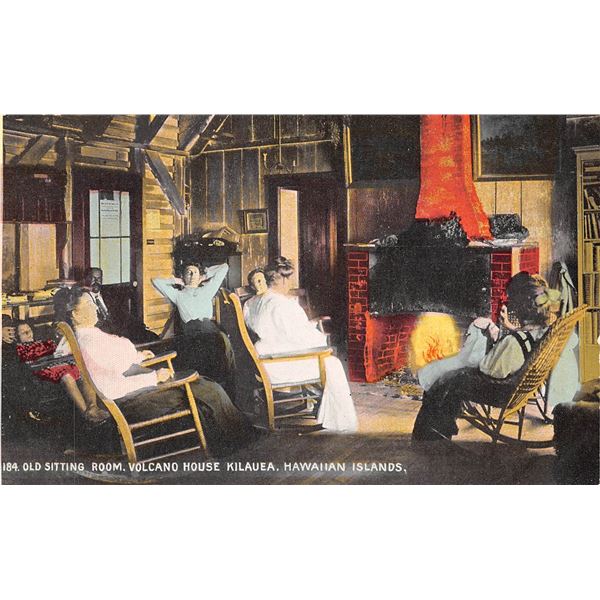 Old Sitting Room Volcano House Kilauea Hawaiian Island Private Mailing Postcard