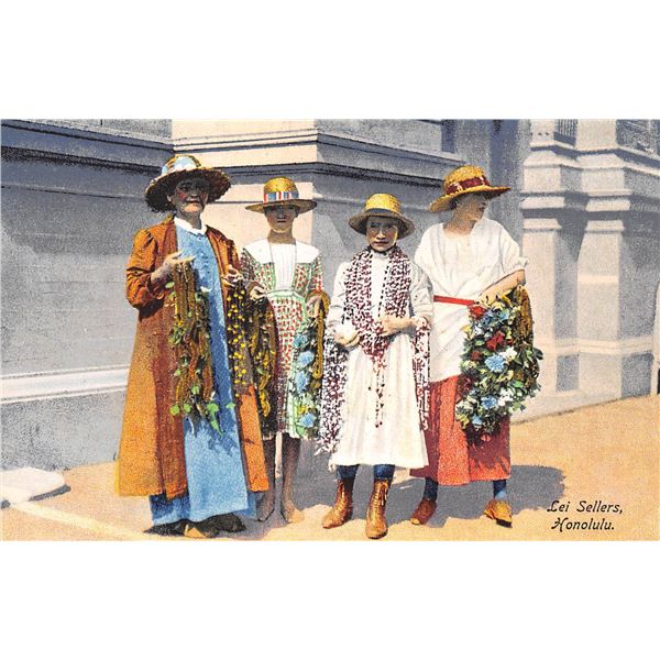 Lei Sellers, Honolulu, Hawaii Postcard