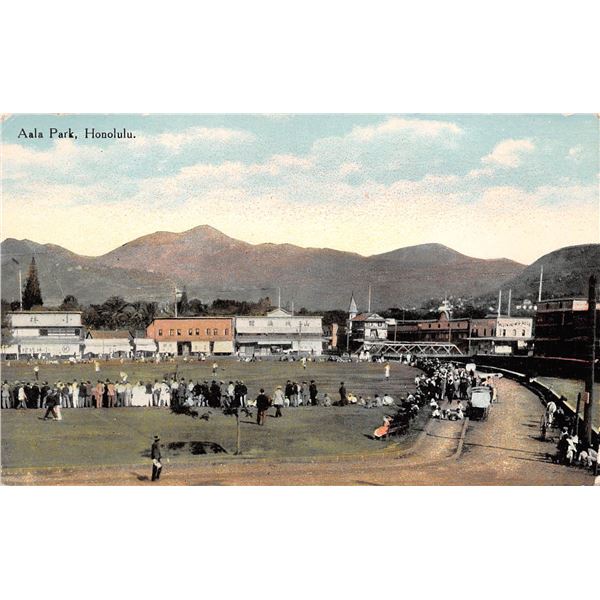 Baseball Game at Aala Park, Honolulu Hawaii Postcard