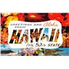 Image 1 : Greetings from & Aloha From Hawaii The 50th State Postcard