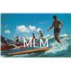 Image 1 : Surfer & Outrigger Canoe Surfing at Waikiki Beach Postcard