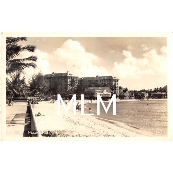 Real Photo Moana Hotel, Honolulu Postcard