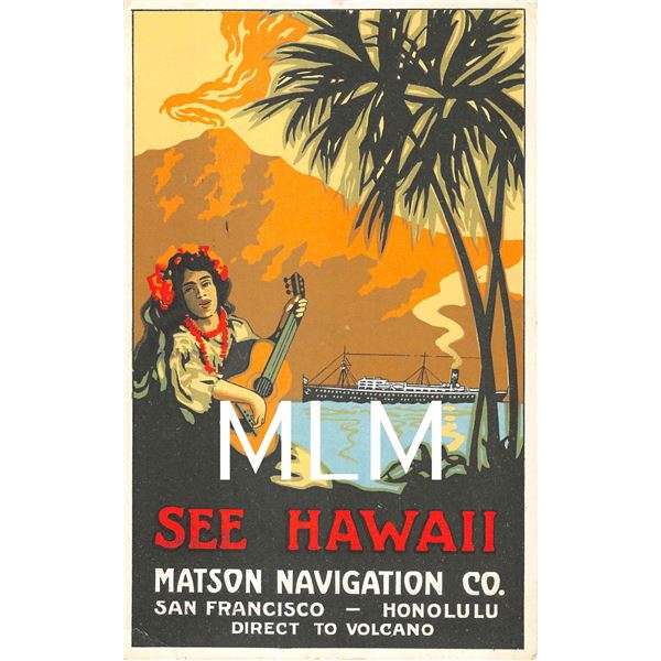 "See Hawaii" Matson Navigation Co. San Francisco - Honolulu Advertising Postcard