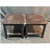 Image 2 : 2 Matching Wooden Black Side Tables Slight Damage