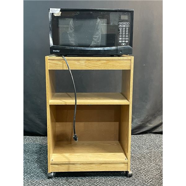 Danby Microwave With A Microwave Stand On Wheels