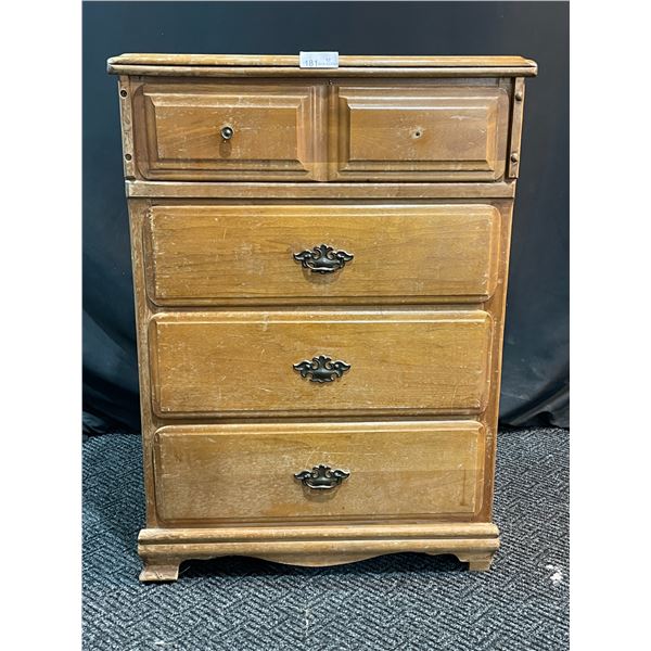 Wooden Dresser With Missing Knobs Well Used