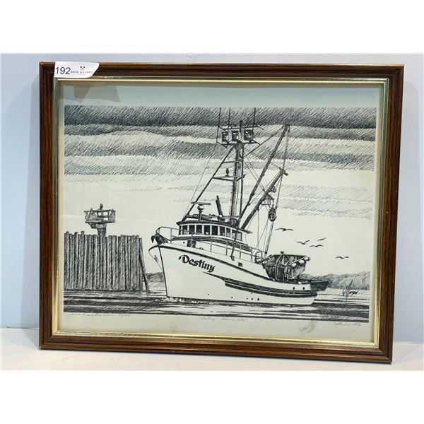 Framed And Signed Boat Print