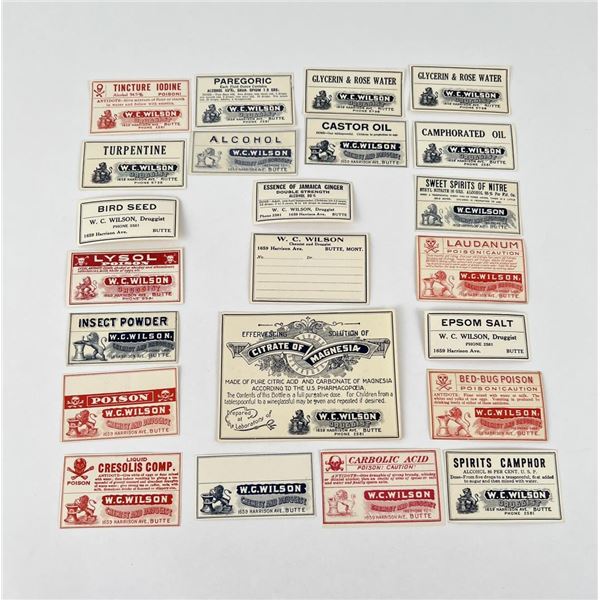 Butte Montana Drug Poison Bottle Labels