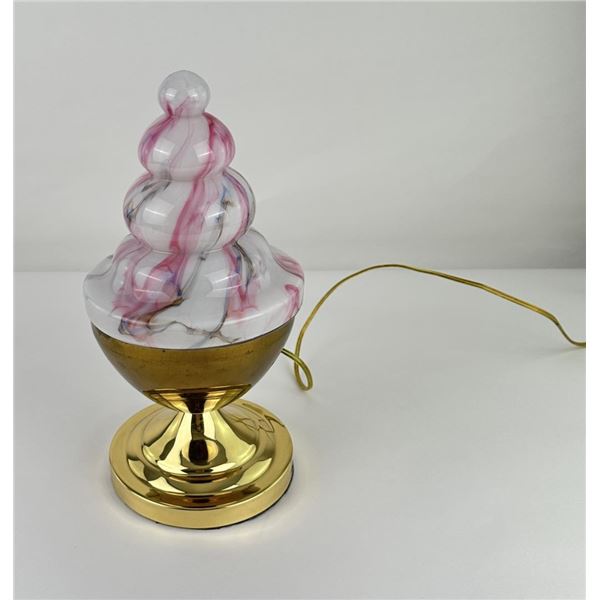 Mid Century Blown Glass Ice Cream Scoop Lamp