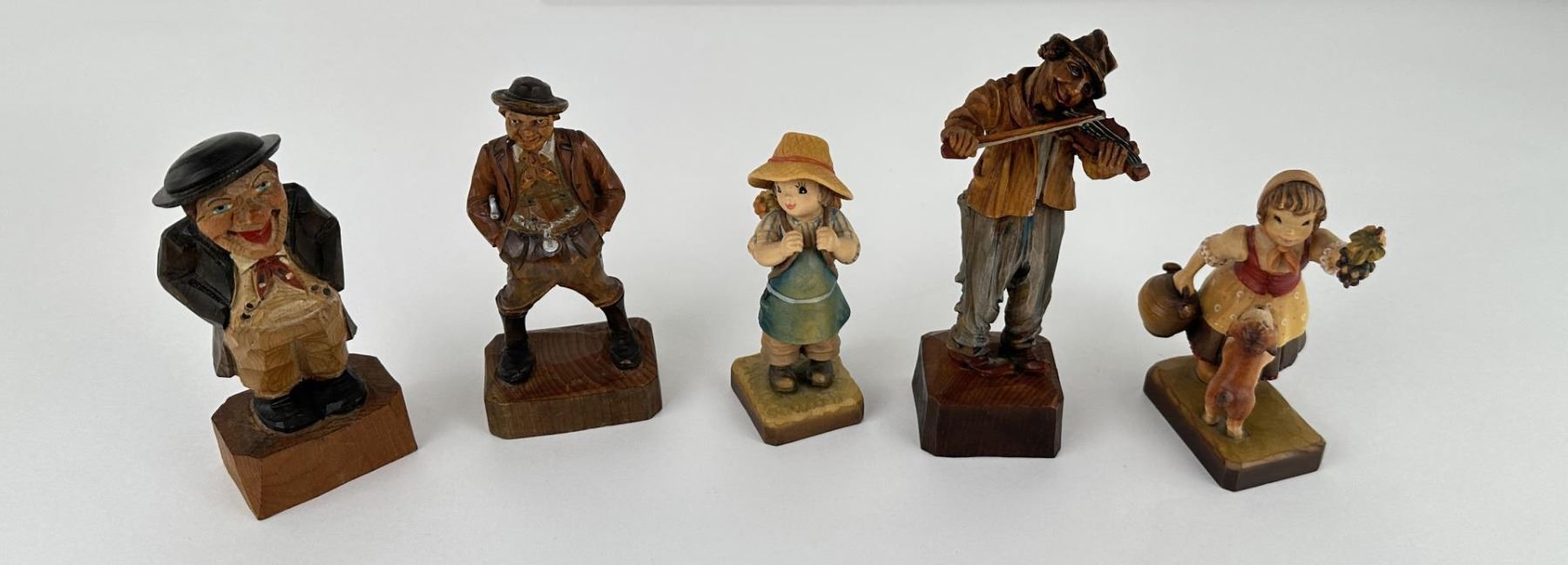 Collection of Anri Carved Wood Figures