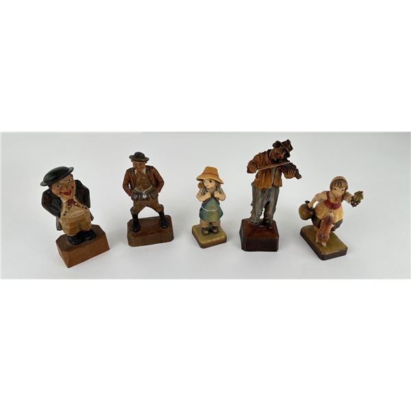 Collection of Anri Carved Wood Figures