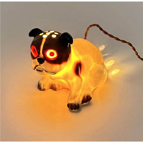 Antique Perfume Porcelain Bulldog Lamp