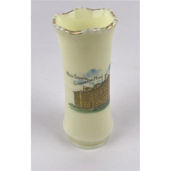 Livingston Montana Custard Glass Vase