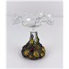 Image 1 : Antique Metal and Glass Overlay Vase