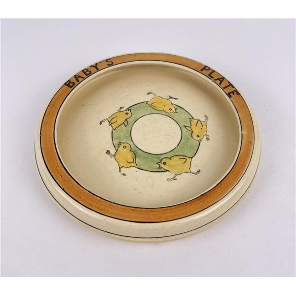 Roseville Juvenile Pottery Baby Plate