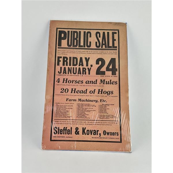 Clarkson Nebraska Farm Sale Broadside Poster