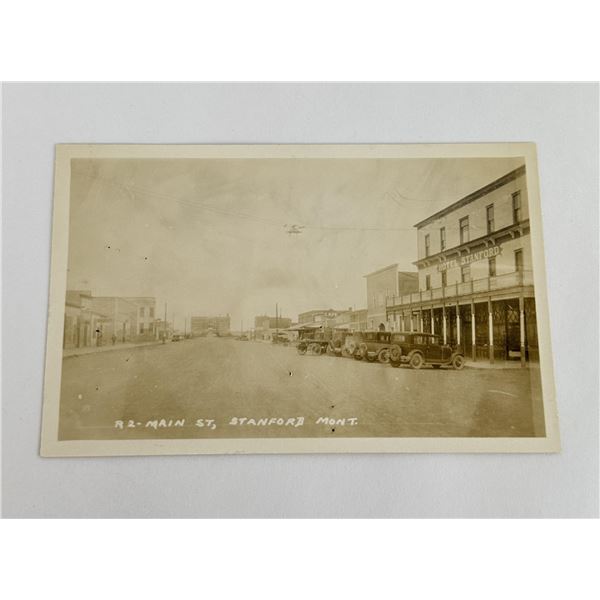 Main Street Stanford Montana RPPC Postcard