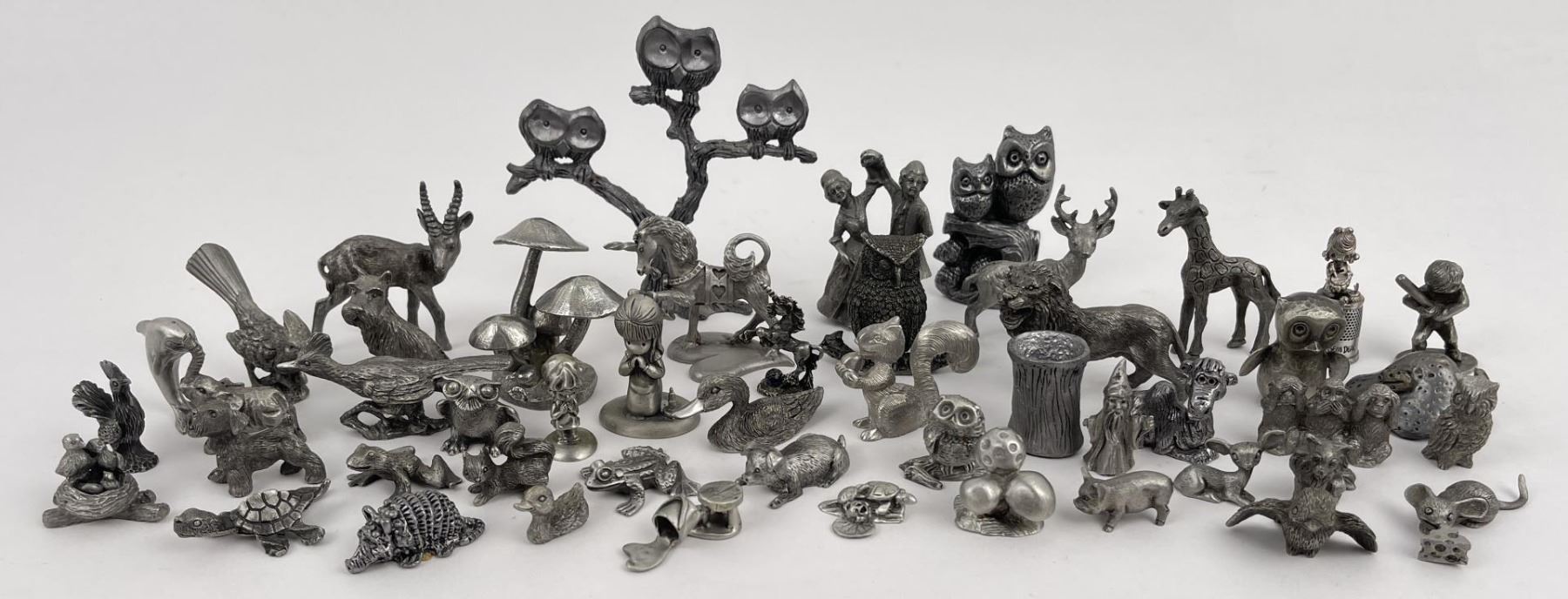 Collection of Vintage Pewter Figures