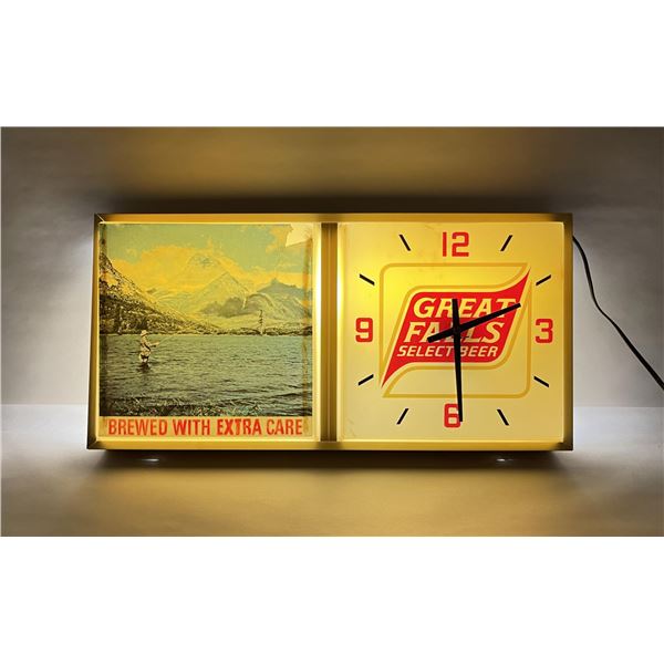 Great Falls Select Montana Beer Sign Clock
