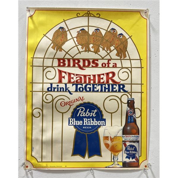 Pabst Blue Ribbon Beer Poster Birds of a Feather