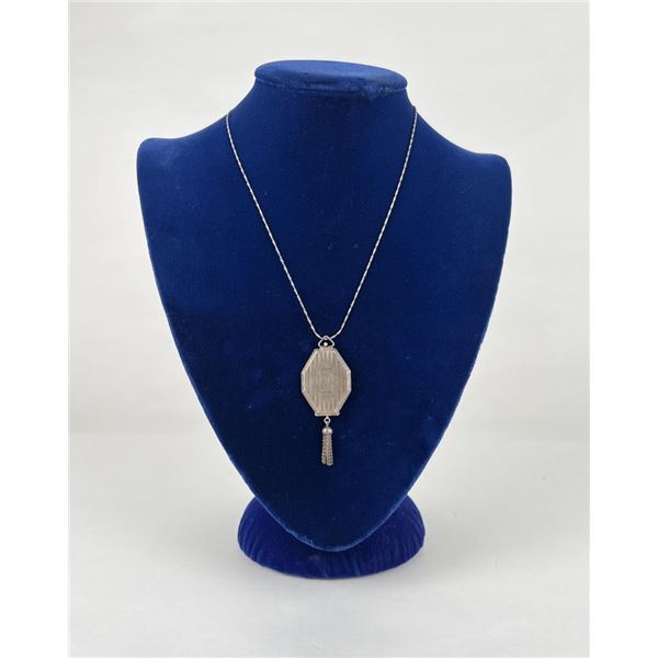 Art Deco Flapper Sterling Silver Locket Necklace