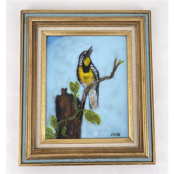 Enamel Meadowlark Picture