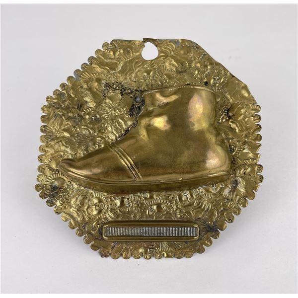 Victorian Brass Shoe Match Striker Safe