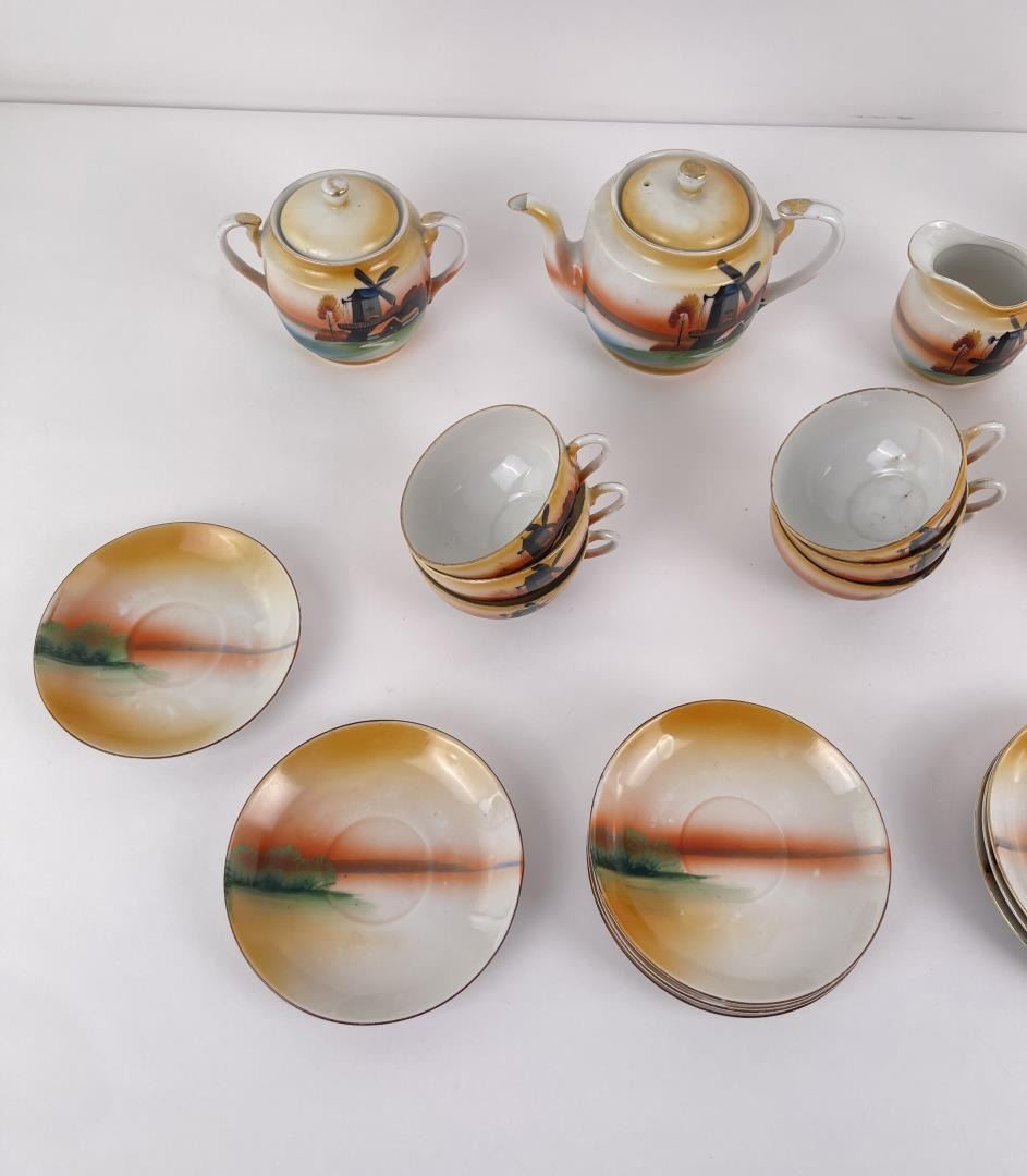 Nippon Porcelain Windmill Dinnerware Tea Set