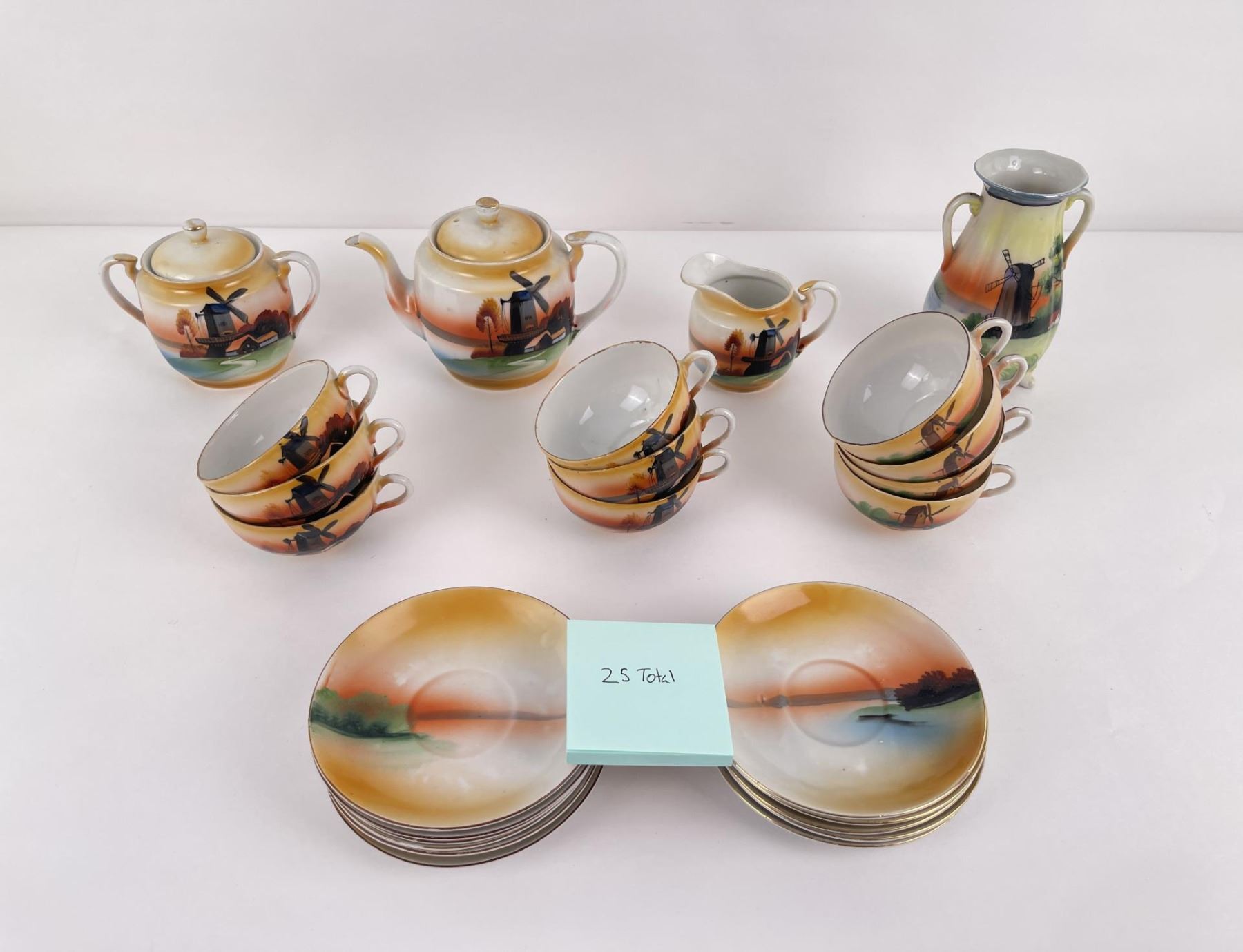 Nippon Porcelain Windmill Dinnerware Tea Set