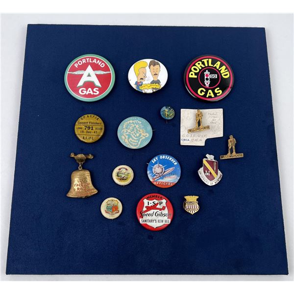 Collection of Vintage Pin Back Buttons