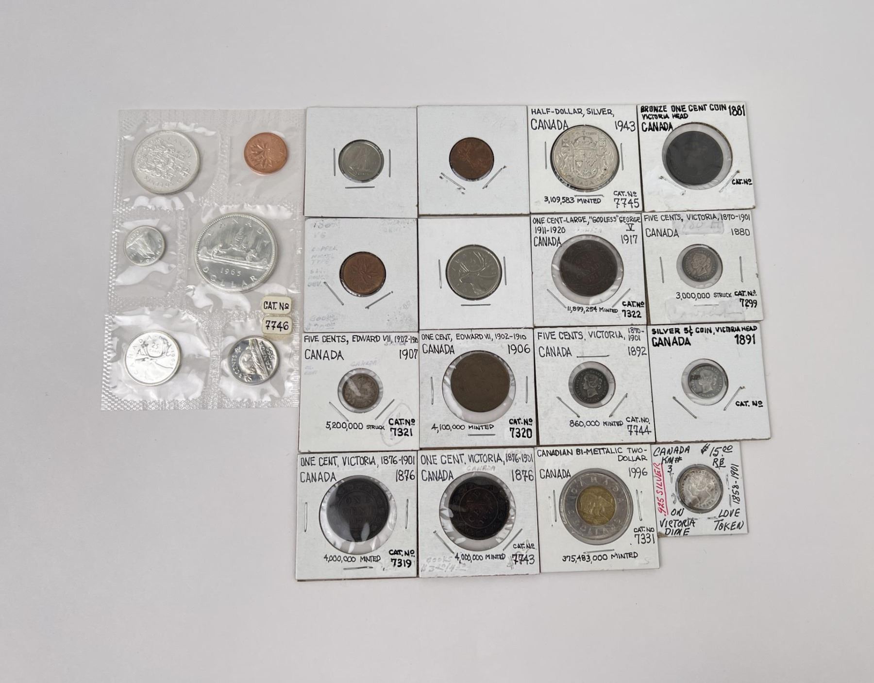 Canadian Coin Collection Sheets Collection of Canadian Coins