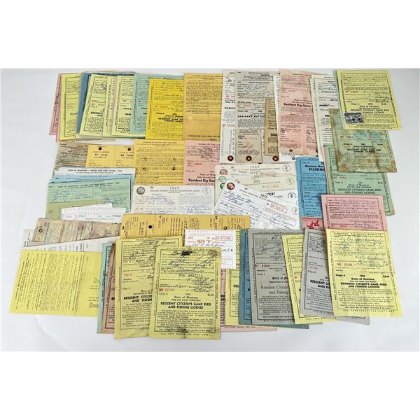 Collection of Montana Hunting Fishing Licenses