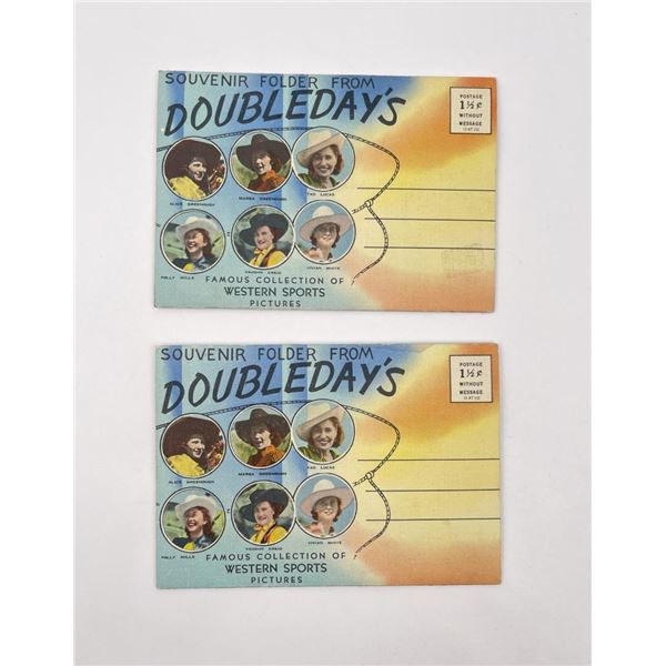 Doubleday Western Sports Cowgirl Postcards