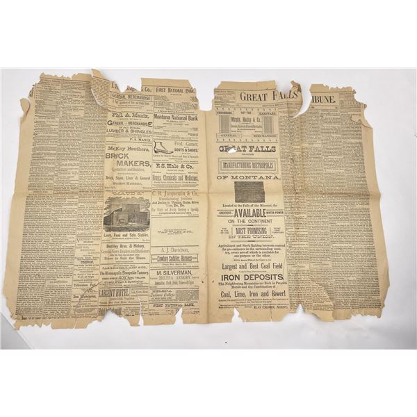Great Falls Tribune Montana Territory 1885