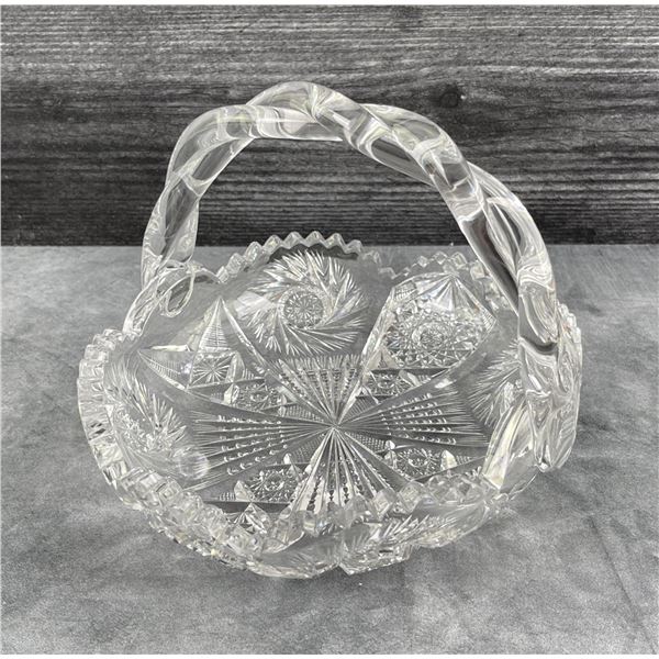 Antique Cut Glass Basket
