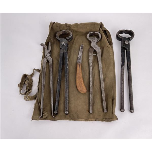 Collection of Farrier Horseshoeing Tools