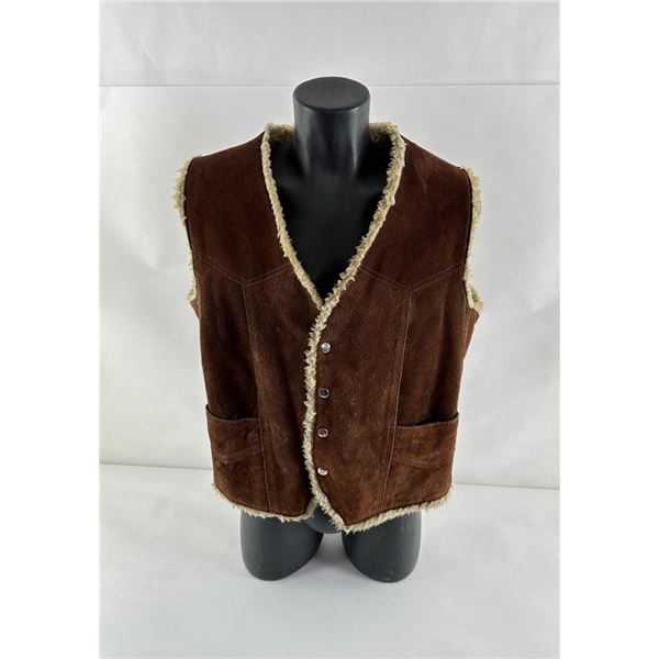Vintage Suede Leather Shearling Vest