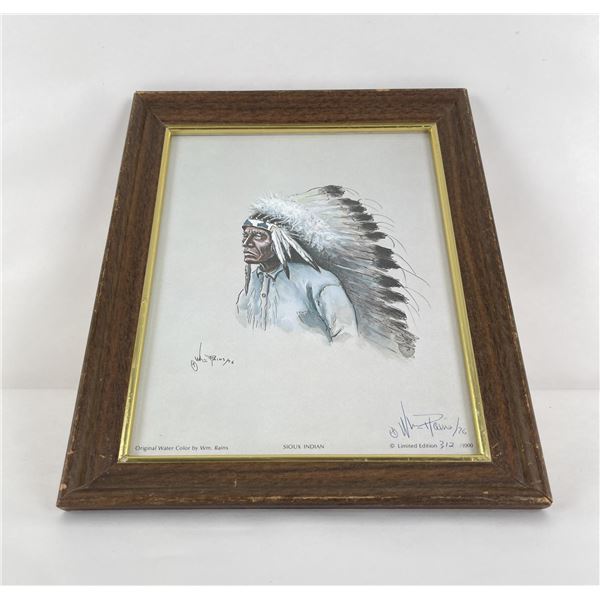 William Rains Sioux Indian Print